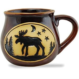 Cape Shore Moose Pottery Mugs Set of 2 in‎ Brown